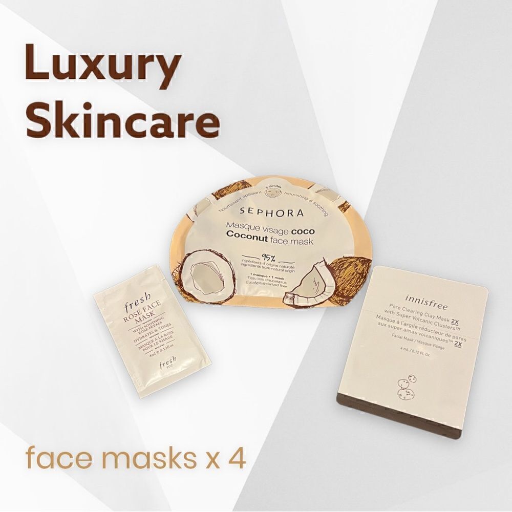 Bundle of 4 face masks- Sephora Coconut, innisfree, fresh